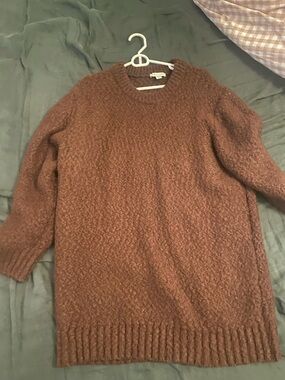 Topshop Rust Brown Long Sleeve Knit Dress